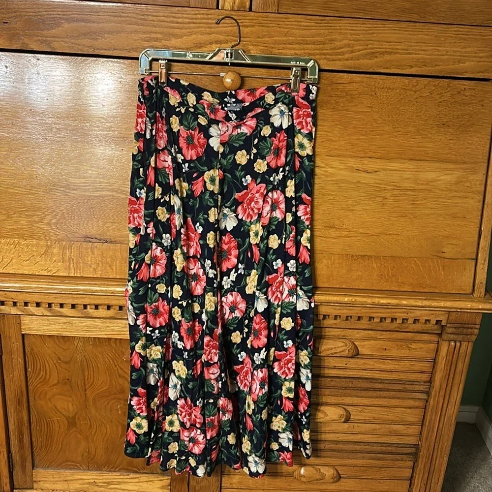 Maggy London Cottagecore 90s Floral 2 Piece Set Top and Skirt Rayon Gypsy Grunge